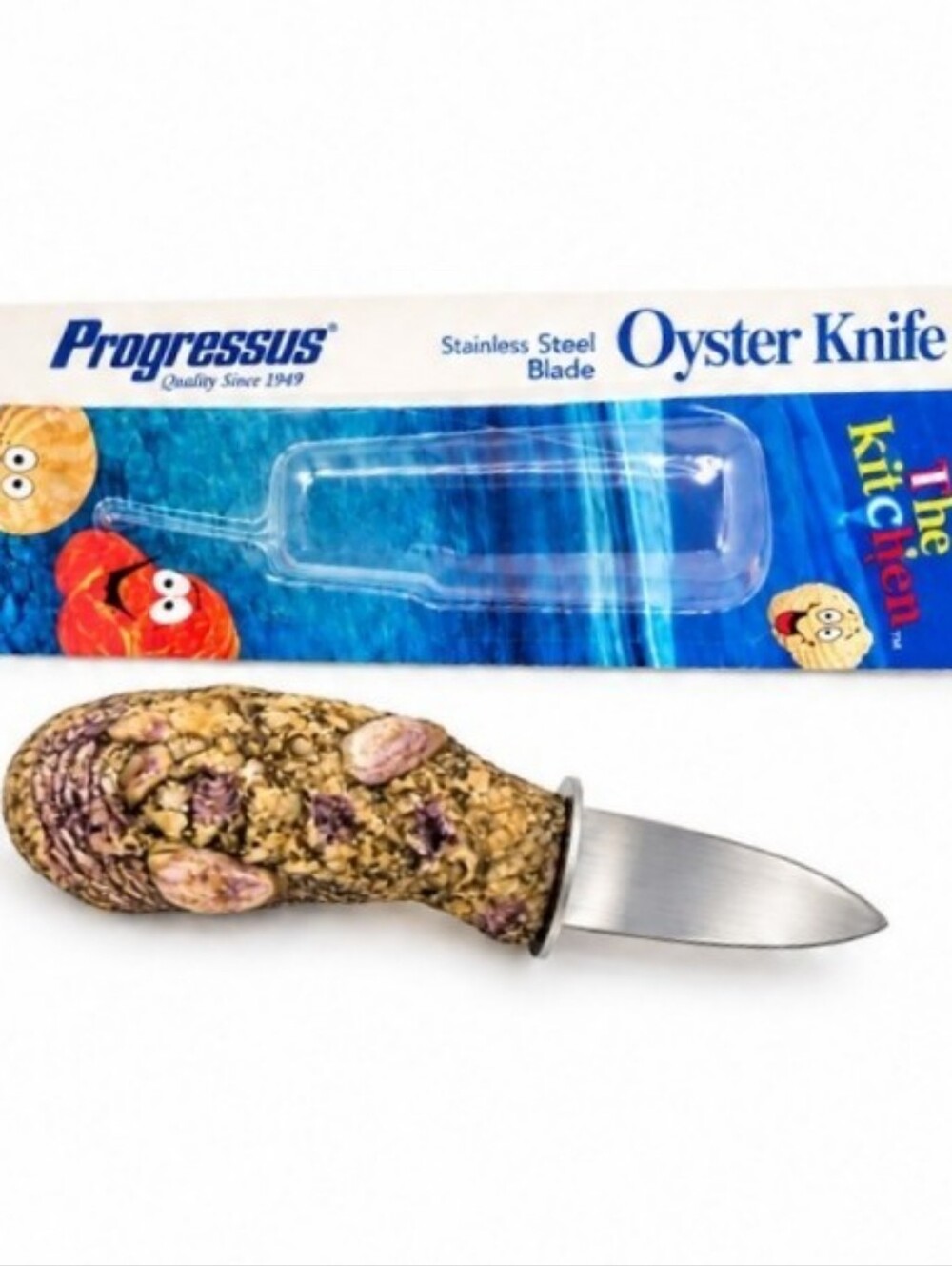 Fun Kitchen Oyster Shucking Knife Stainless Steel Faux Shell Handle (NEW)